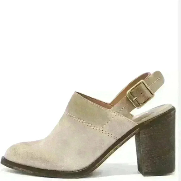 Report Shoes - Report Yakima Beige Suede Leather Slingback Booties Size 9 Bohemian cowgirl